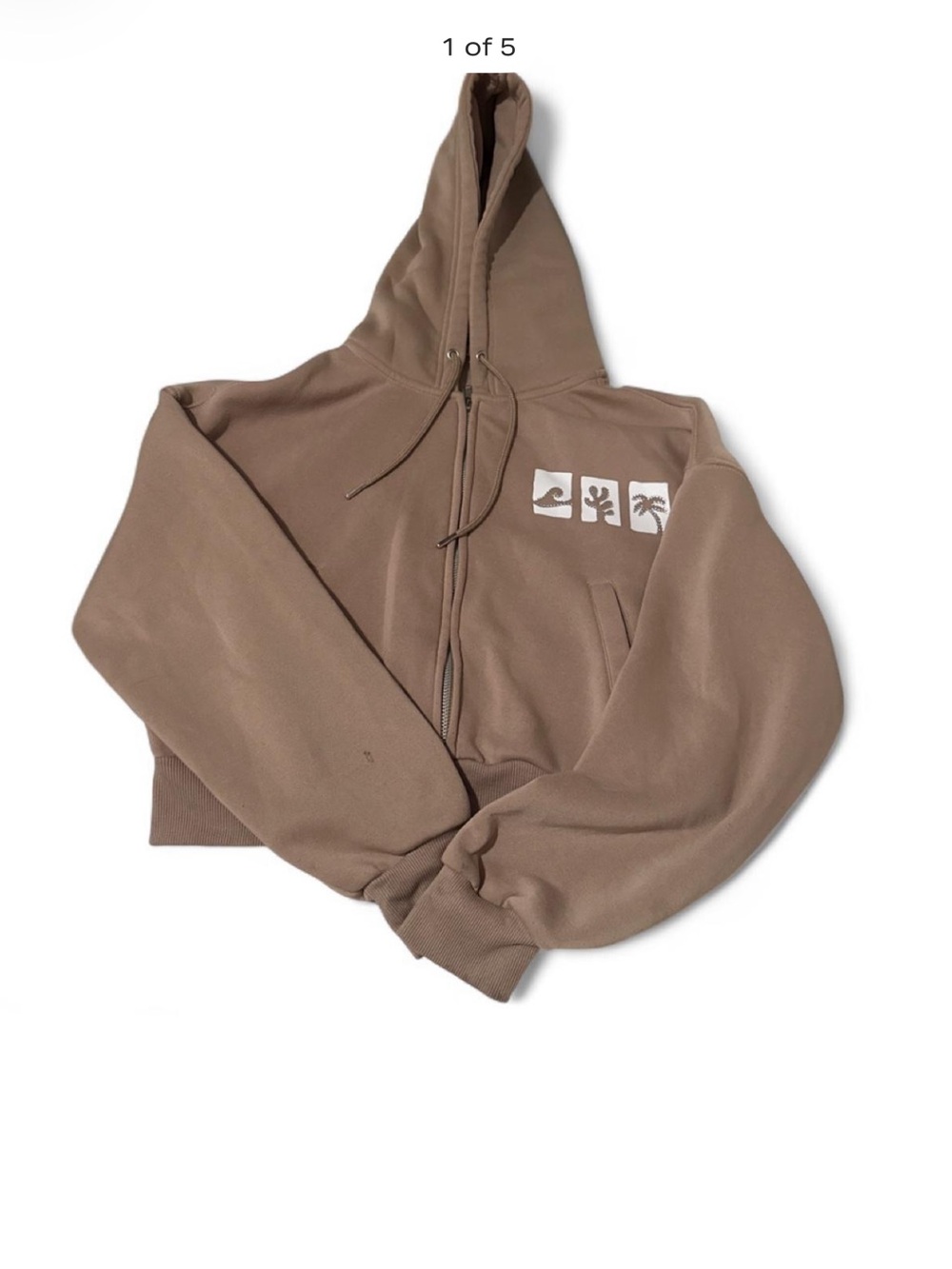 Venice Beach California Graphic Hoodie — Brown